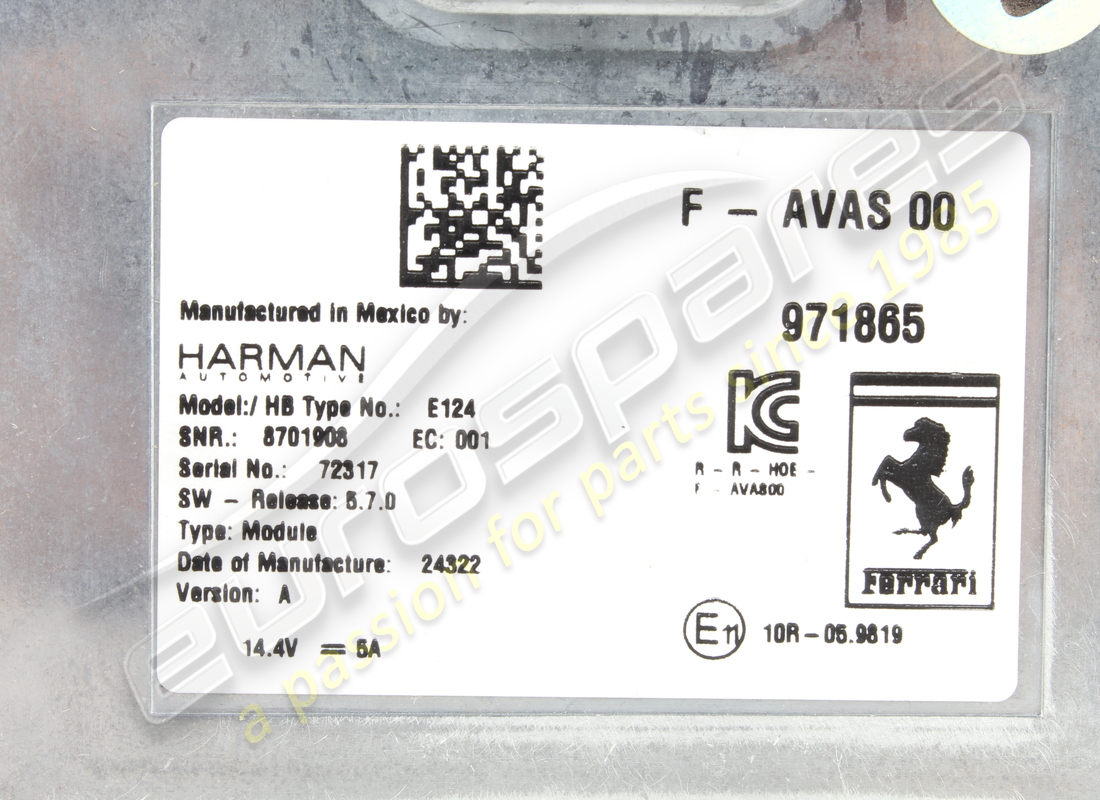utilisé ferrari écu avas. numéro de pièce 971865 (2)