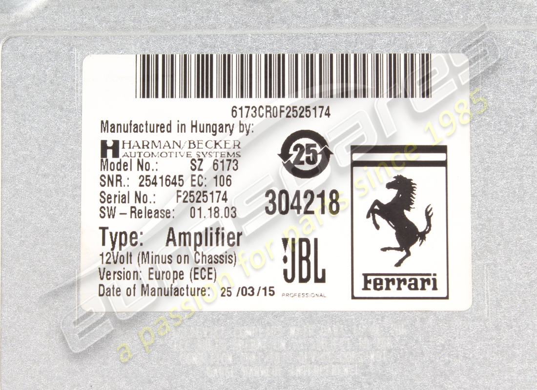 utilisé ferrari 16-channel amplificateur. numéro de pièce 304218 (8)