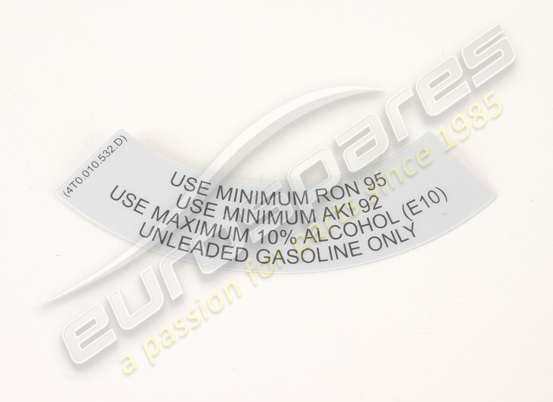 nouveau lamborghini type de carburant kraftstoffverbrauc. numéro de pièce 4t0010532d (1)