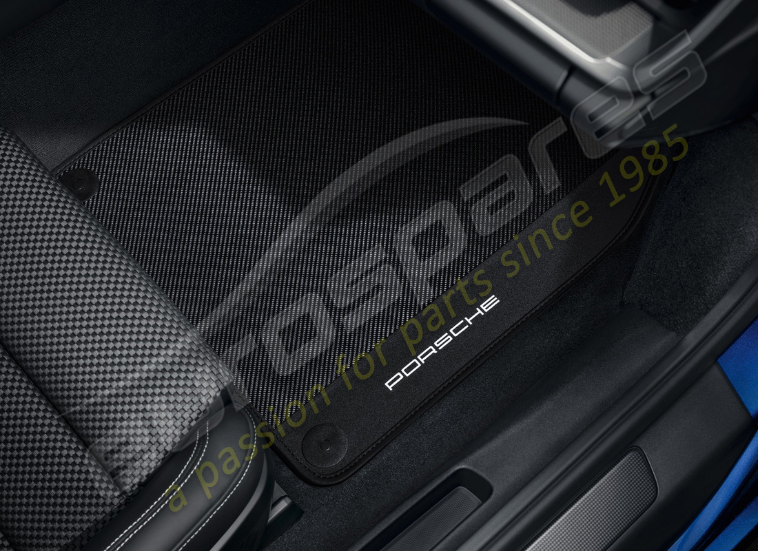 nouveau porsche carbone tapis de sol avec bordure en cuir. numéro de pièce 992044812 (1)