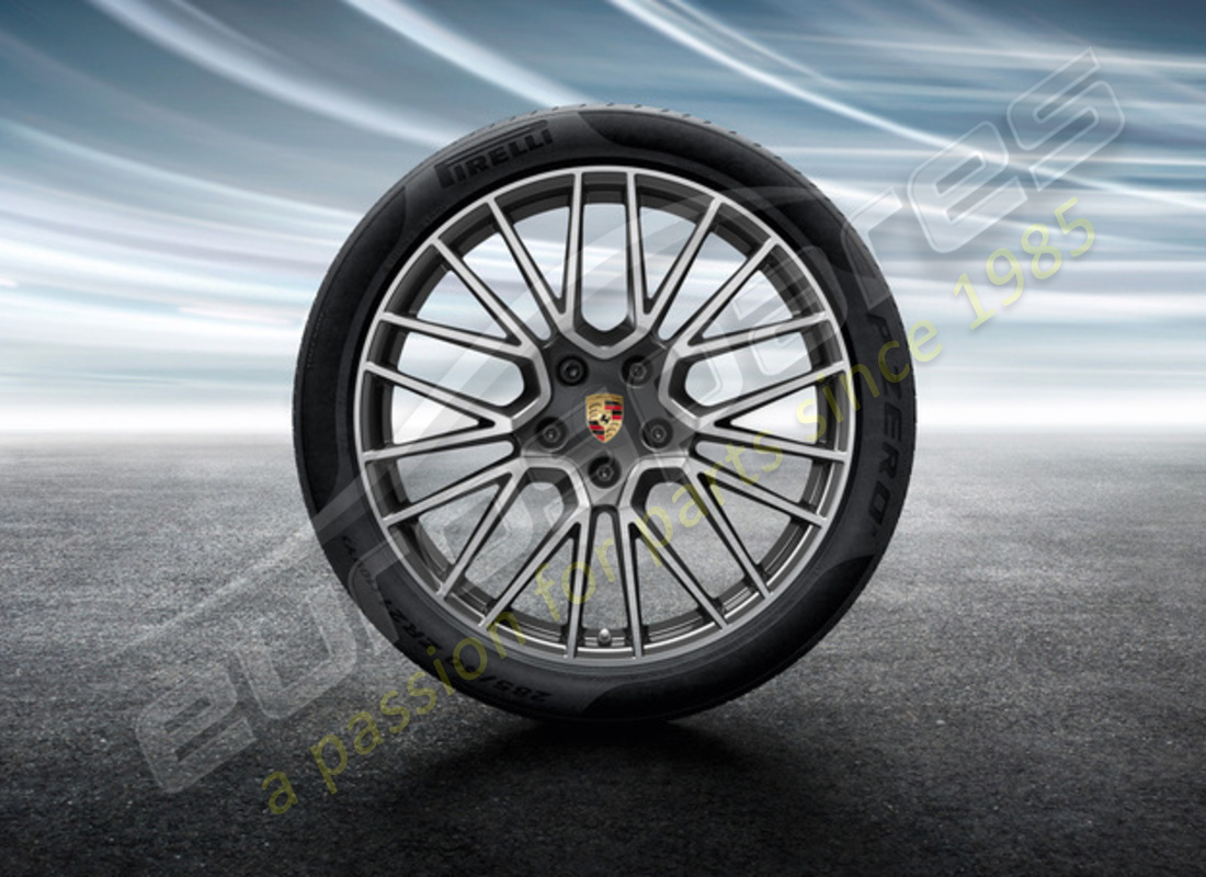 nouvel ensemble de roues et pneus d'été rs spyder design de porsche 21 pouces. numéro de pièce 9y0044640h (1)