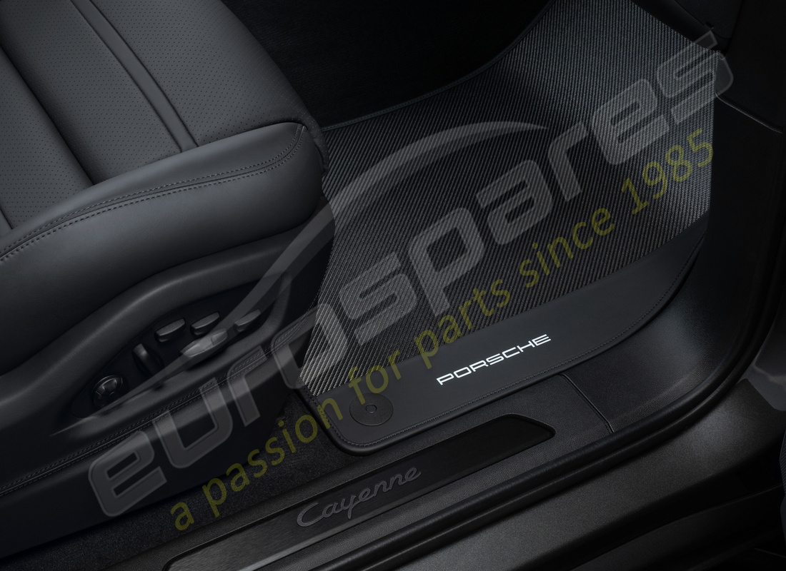 nouveau porsche carbone tapis de sol avec bordure en cuir. numéro de pièce 9y0044844 (1)