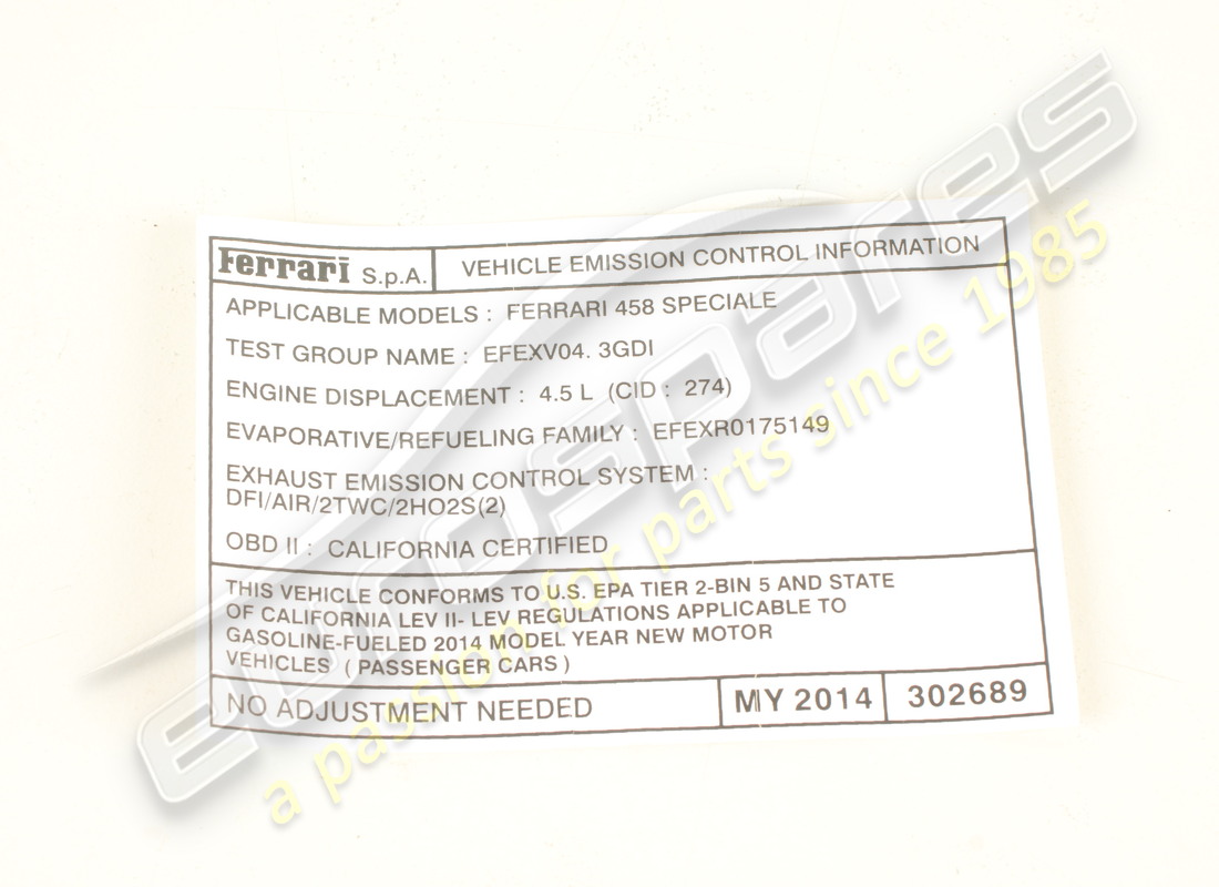 nouveau ferrari 50s identification des spécifications du moteur numéro de pièce 302689 (1)