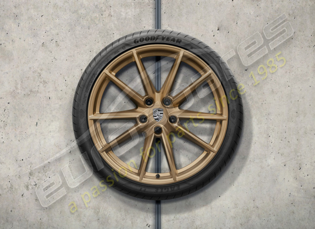 nouveau porsche 20-/21-inch jeu de roues et pneus d'été carrera s peints en aurum (satiné brillant). numéro de pièce 992044660d (1)