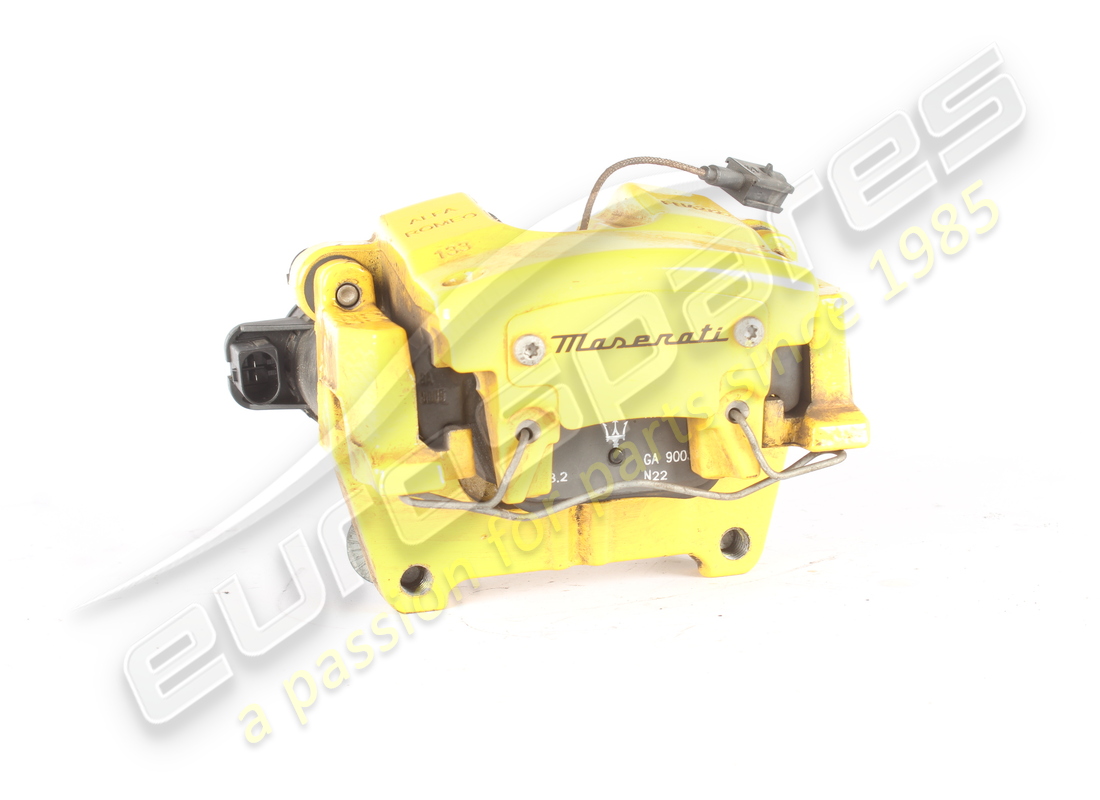 Étrier arrière gauche d'occasion Maserati, couleur jaune. Numéro de pièce 673013272 (1)