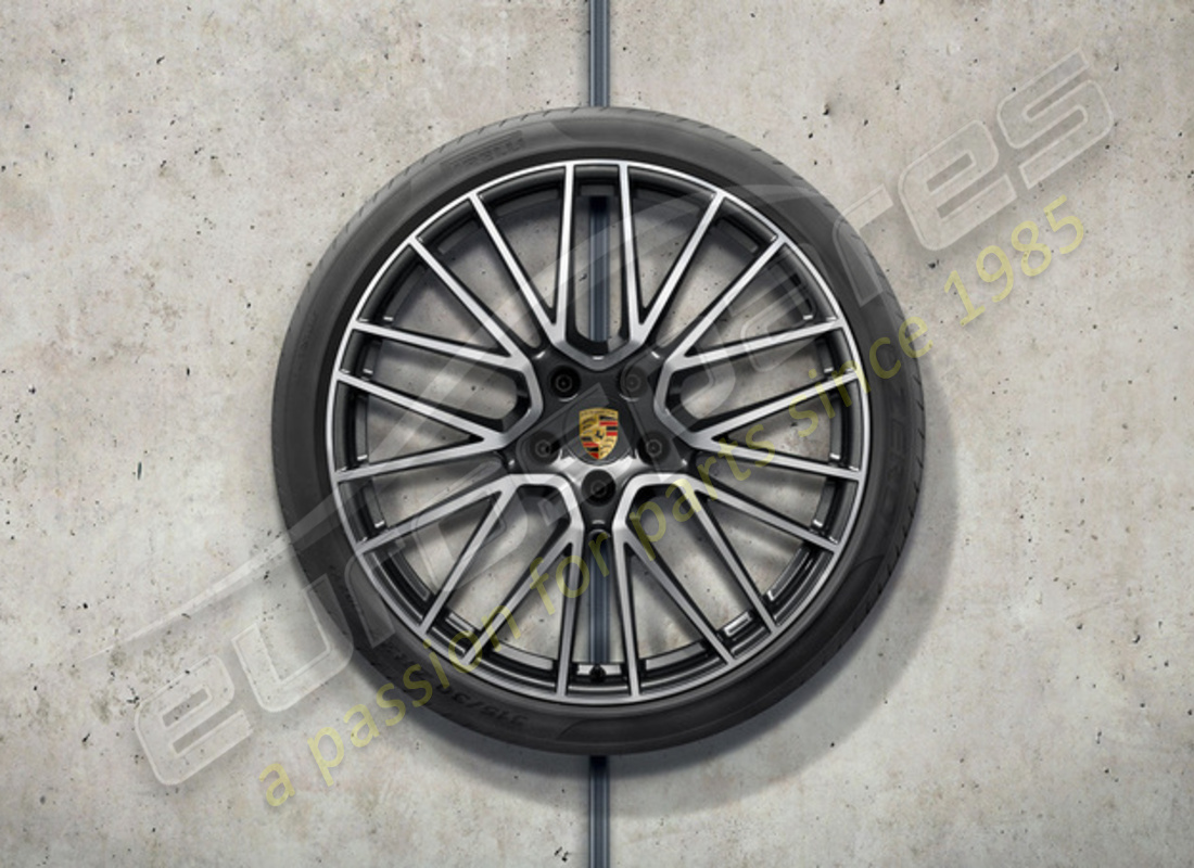 nouvel ensemble de roues et pneus d'été rs spyder design de porsche 22 pouces. numéro de pièce 9y0044640n (1)