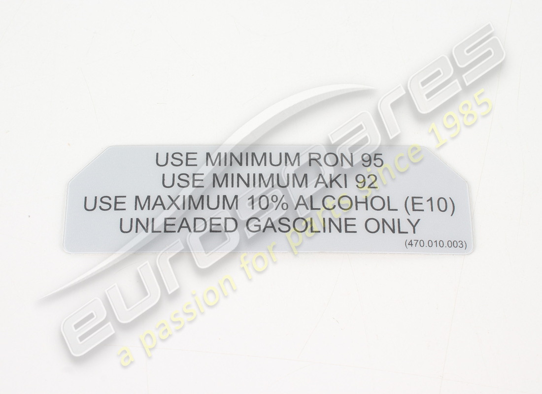 nouveau lamborghini type de carburant kraftstoffverbrauc. numéro de pièce 470010003 (1)