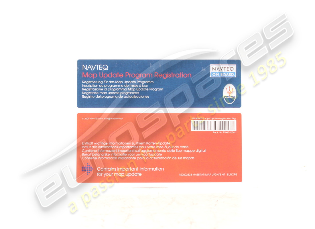 nouveau kit de mise à jour de carte europe maserati maserati. numéro de pièce 920002338 (1)