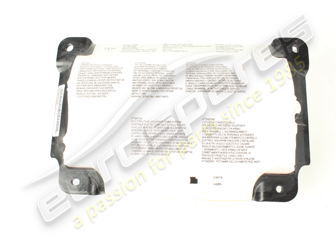 Ferrari AIRBAG PASSAGER UTILISÉ. NUMÉRO DE PIÈCE 89207500 (1)