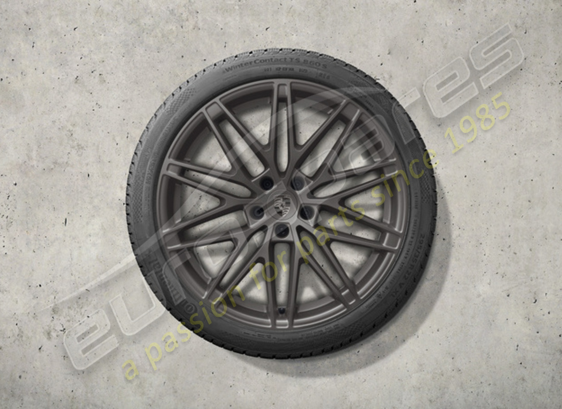 nouvel ensemble de roues et pneus d'hiver rs spyder design de porsche 22 pouces - peints en turbonite. numéro de pièce 95c044600k (1)