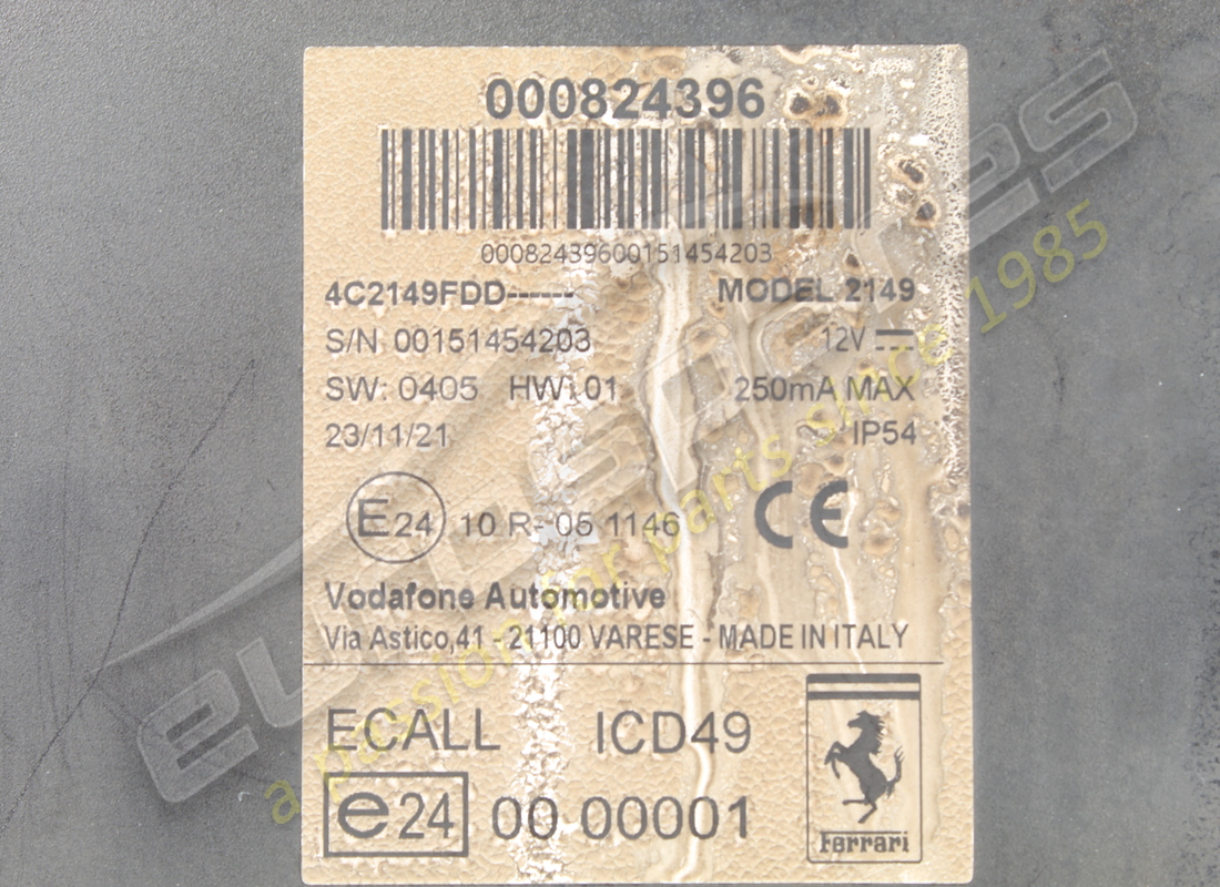 endommagé ferrari tcu ecall / svr. numéro de pièce 824396 (6)
