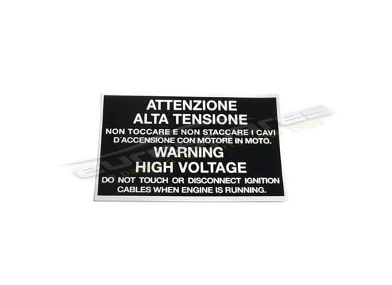nouveau ferrari avertissement plaque haute tension numéro de pièce 113404