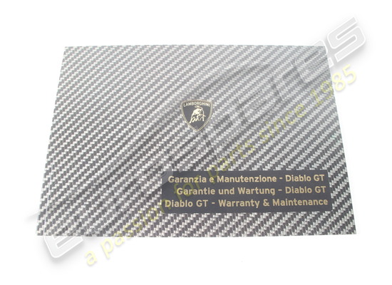 nouveau lamborghini carte de garantie diablo gt numéro de pièce 901325765