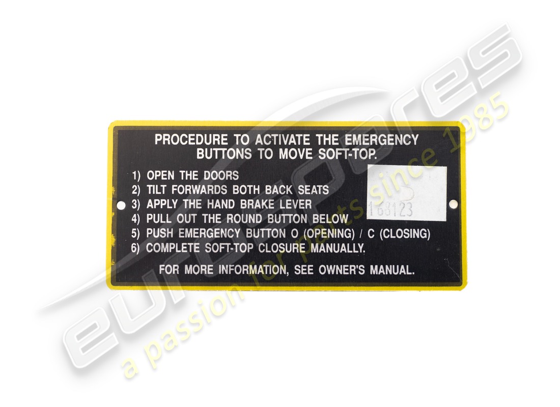 NOUVELLE ASSIETTE FERRARI. NUMÉRO DE PIÈCE 168123 (1) nouvelle assiette ferrari. numéro de pièce 168123 (1)