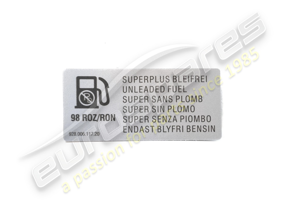 nouveau autocollant porsche - type de carburant - sans plomb. référence 92800611720 (1)