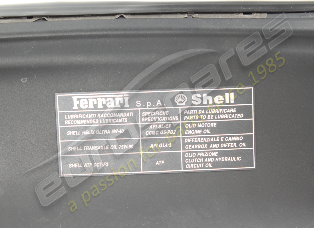 utilisé ferrari compartiment moteur gauche complet. numéro de pièce 85527600 (2)