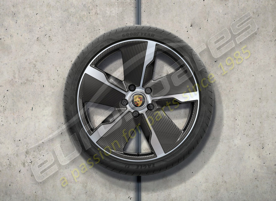 nouveau porsche 21 ensemble roue et pneu d'été au design exclusif avec lames aérodynamiques en carbone numéro de pièce 9j1073660s